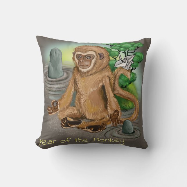 Chinese Zodiac Year of the Monkey Cushion (Front)