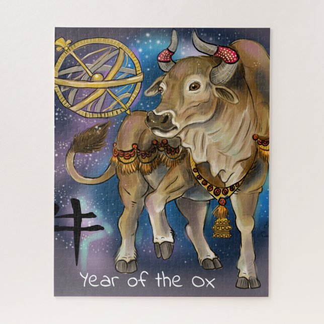 Chinese Zodiac Year of the Ox Jigsaw Puzzle (Vertical)