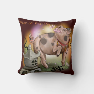 Chinese Zodiac Year of the Pig Cushion