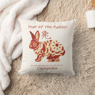 Chinese Zodiac Year Of The Rabbit Animal Sign Cushion