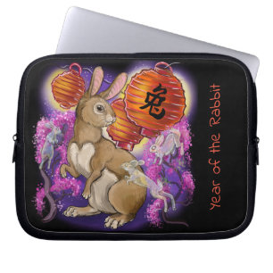 Chinese Zodiac Year of the Rabbit Laptop Sleeve