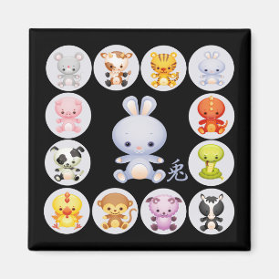 Chinese Zodiac Year of the Rabbit Magnet