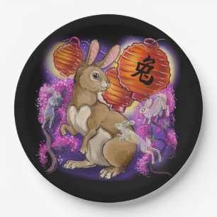 Chinese zodiac year of the rabbit  paper plate