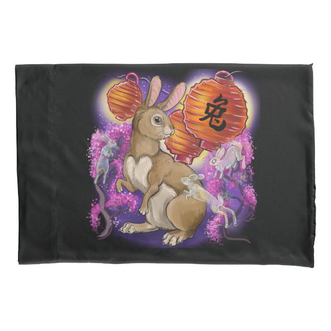 Chinese Zodiac Year of the Rabbit Pillowcase (Front)