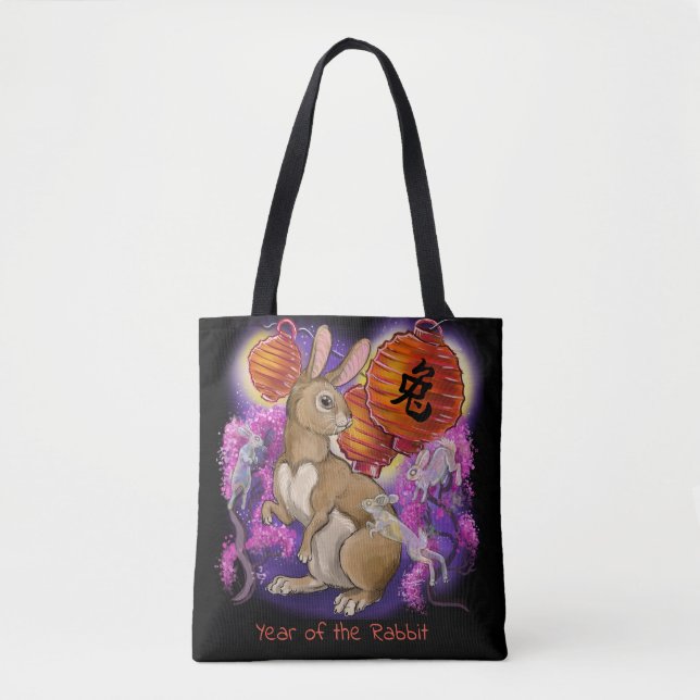 Chinese Zodiac Year of the Rabbit Tote Bag (Front)