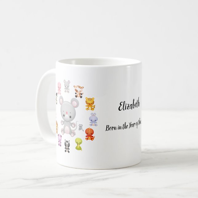 Chinese Zodiac Year of the Rat Coffee Mug (Front Left)