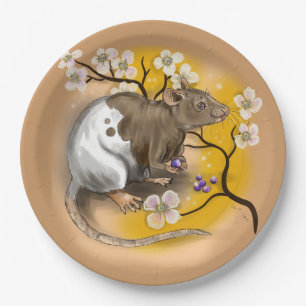 Chinese Zodiac Year of the Rat Paper Plate