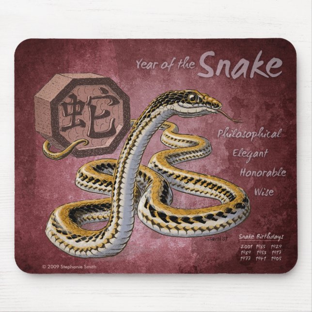Chinese Zodiac Year of the Snake Art Mouse Mat (Front)