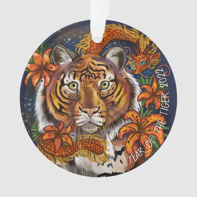 Chinese zodiac year of the Tiger Ornament (Front)