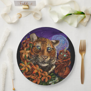 Chinese zodiac year of the Tiger Paper Plates