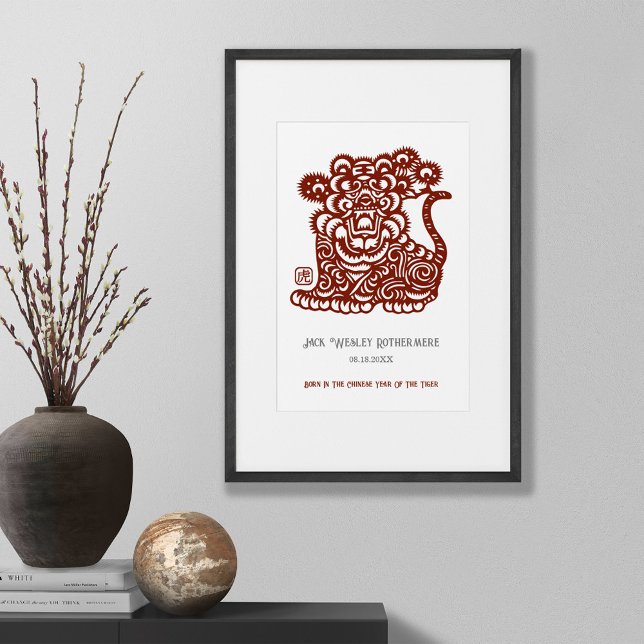 Chinese Zodiac Year Of Tiger Birthday Print Gift (Creator Uploaded)