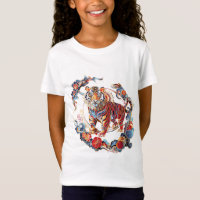 Chinese Zodiacs - Decorative Tiger with Floral Pat