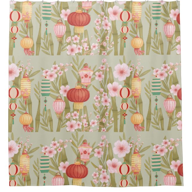 chinesse decorating shower curtain (Front)