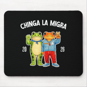Chinga la migra funny frog protest graphic  mouse mat