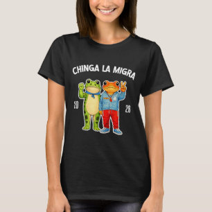 Chinga la migra funny frog protest graphic T-Shirt