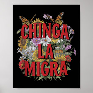 Chinga La Migra Men Women 8645 Abolish Ice Retro T Poster