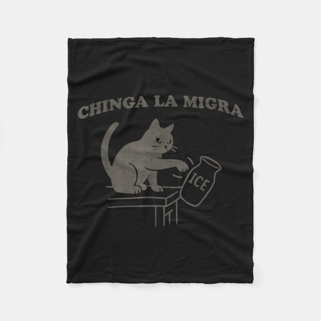 Chinga La Migra Pro Immigration Human Rights Aboli Fleece Blanket (Front)