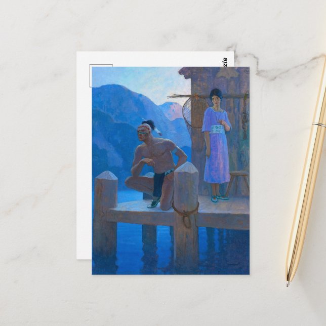 Chingachgook by Newell Convers Wyeth Postcard (Front/Back In Situ)