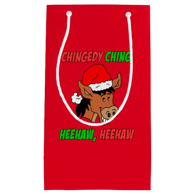 Chingedy Ching Hee Haw Italian Christmas Donkey Small Gift Bag (Front)