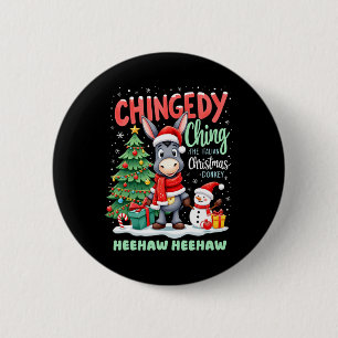 Chingedy Ching The Italian Christmas Donkey Heehaw 6 Cm Round Badge