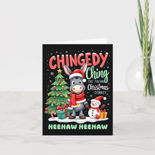 Chingedy Ching The Italian Christmas Donkey Heehaw Card (Front)