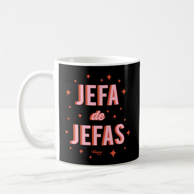 Chingona Inc Jefa De Jefas Blue Small Coffee Mug (Left)