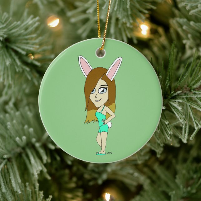 Chini Bunny girl  Ceramic Tree Decoration (Tree)