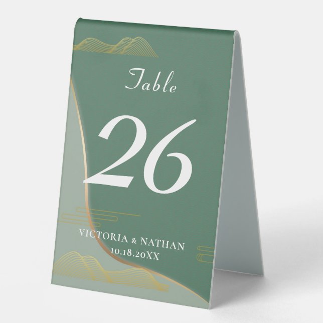 Chinoiserie Abstract Cloud Pattern Gold Line  (Front)