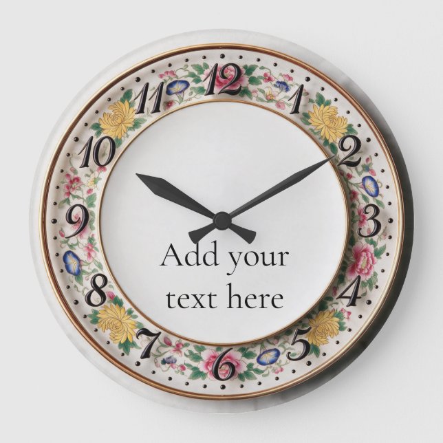 Chinoiserie Antique Export Style Personalise Large Clock (Front)