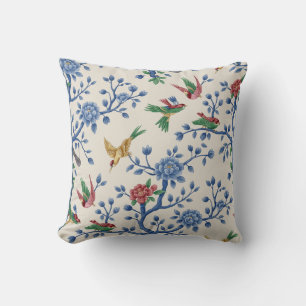 Chinoiserie Art Birds and Flowers Cushion