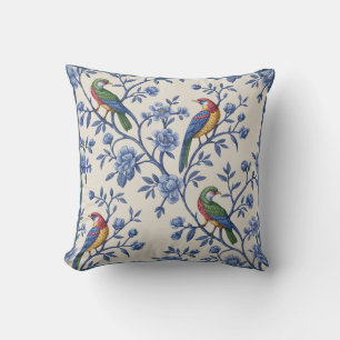 Chinoiserie Art Birds and Flowers Cushion