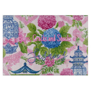 Chinoiserie Bams Cracks and Snacks Custom Mahjong Cutting Board