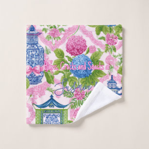 Chinoiserie Bams Cracks and Snacks Custom Mahjong Wash Cloth