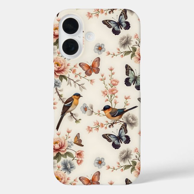 Chinoiserie Bird and Butterfly Harmony Case-Mate iPhone Case (Back)