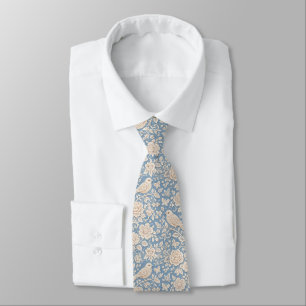 Chinoiserie Bird and Flower Seamless Pattern Tie