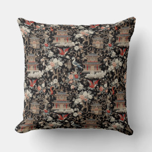 Chinoiserie Black Pagoda Cushion