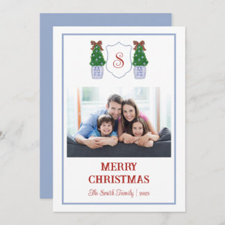 Chinoiserie Blue And White Christmas Card