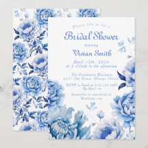 Chinoiserie Blue and White Floral Bridal Shower