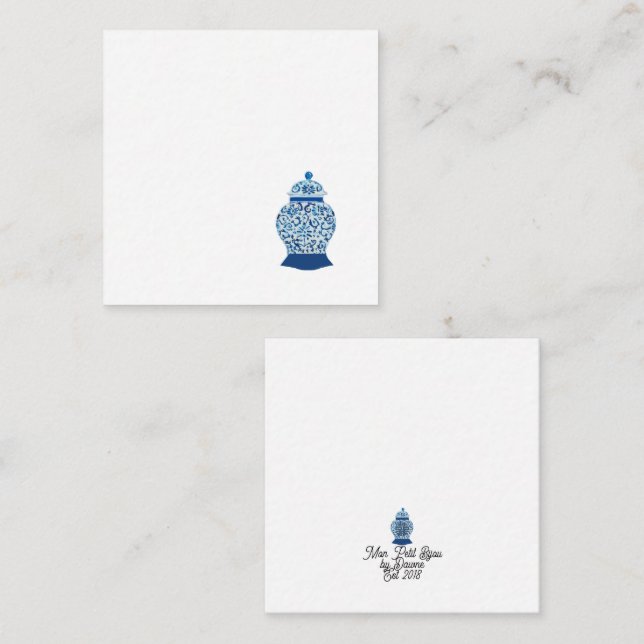 Chinoiserie Blue and White Ginger Jar Card (Front/Back)