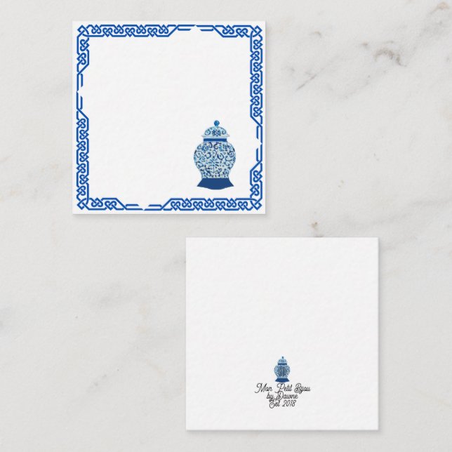 Chinoiserie Blue and White Ginger Jar Card (Front/Back)