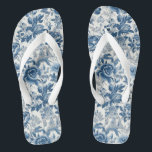 Chinoiserie Blue and White Peonies Floral Flowers Flip Flops<br><div class="desc">Featuring an elegant chinoiserie design that comes to life with intricate blue and white peony florals,  evoking a sense of sophistication and tranquillity. They make unique gifts! Matching items available in store.</div>