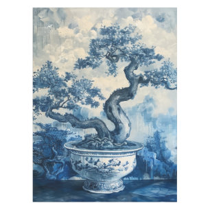 Chinoiserie Blue and White Porcelain Design  Tablecloth