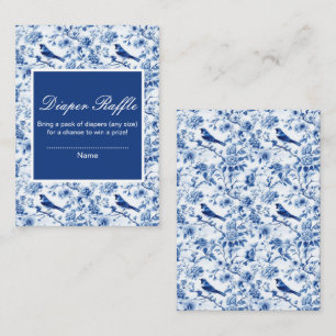 Chinoiserie Blue Birds and Flowers Baby Shower Enclosure Card