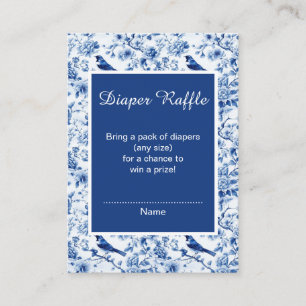 Chinoiserie Blue Birds and Flowers Baby Shower Enclosure Card