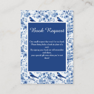Chinoiserie Blue Birds and Flowers Baby Shower Enclosure Card