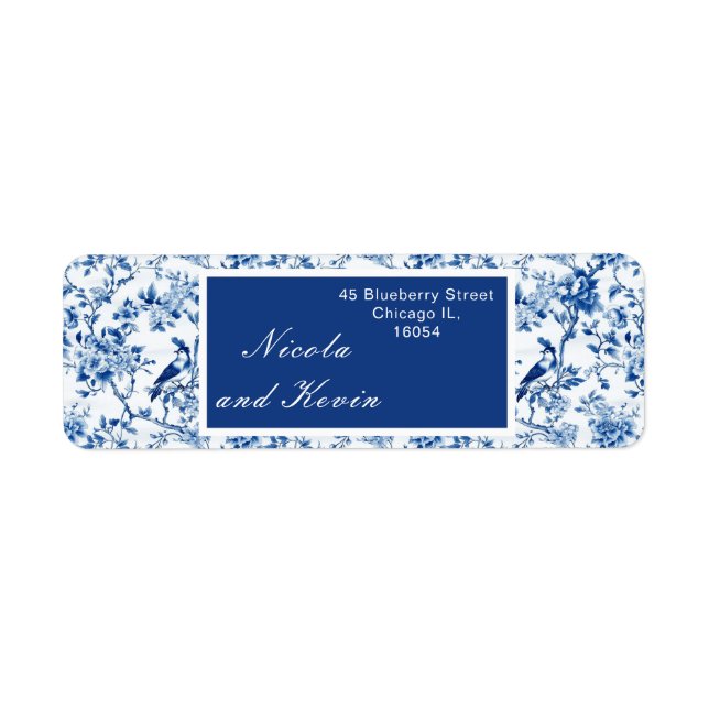 Chinoiserie Blue Birds and Flowers Wedding (Front)