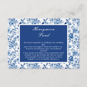 Chinoiserie Blue Birds and Flowers Wedding Enclosure Card