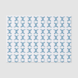 Chinoiserie Blue Chinese Dragons Tissue Paper