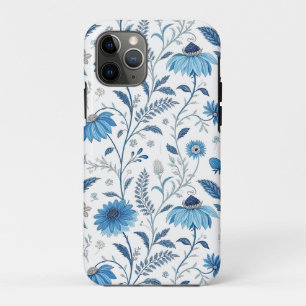 Chinoiserie Blue Echinacea Pattern iPhone 11 Pro Case