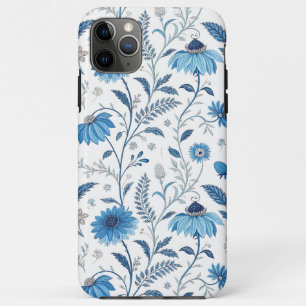 Chinoiserie Blue Echinacea Pattern iPhone 11 Pro Max Case